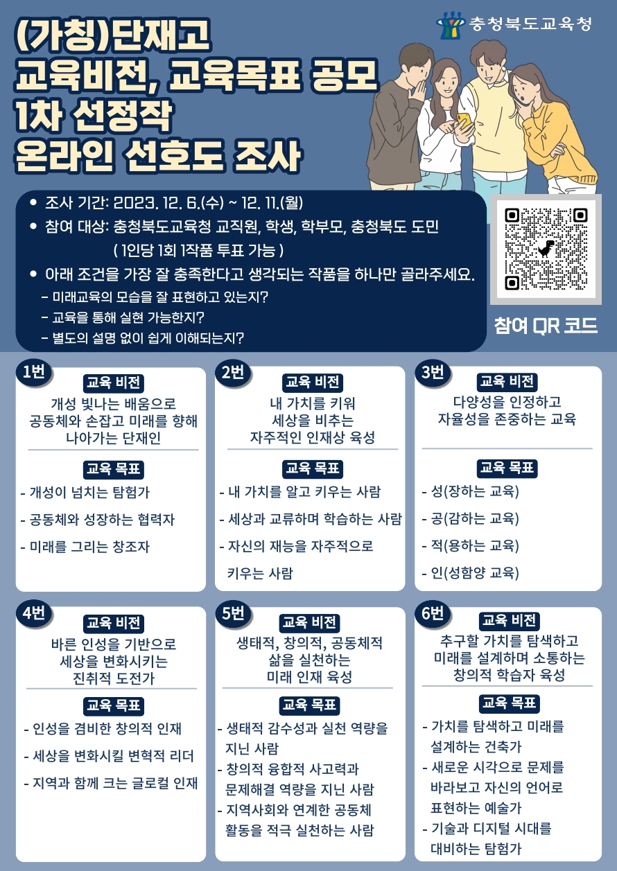 충청북도교육청 중등교육과_공모 1차 선정작 온라인 선호도 조사 웹포스터.pdf_page_1